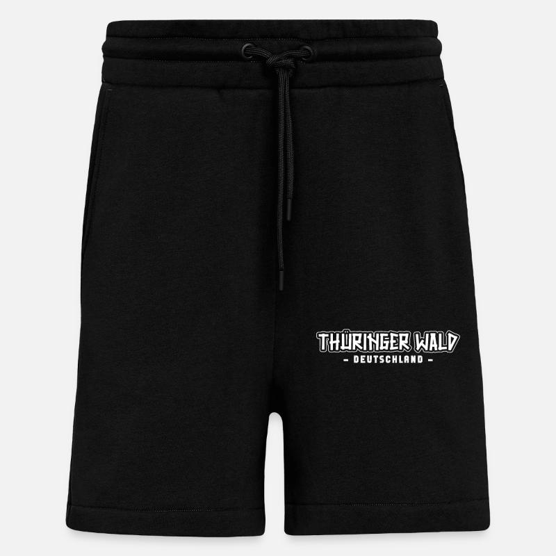 Forêt de Thuringe - Short bio décontracté fabriqué en UE - SOLID BLACK