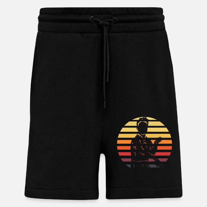 Wing Chun - Short bio décontracté fabriqué en UE - SOLID BLACK
