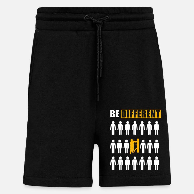Être différent Wing Chun - Short bio décontracté fabriqué en UE - SOLID BLACK