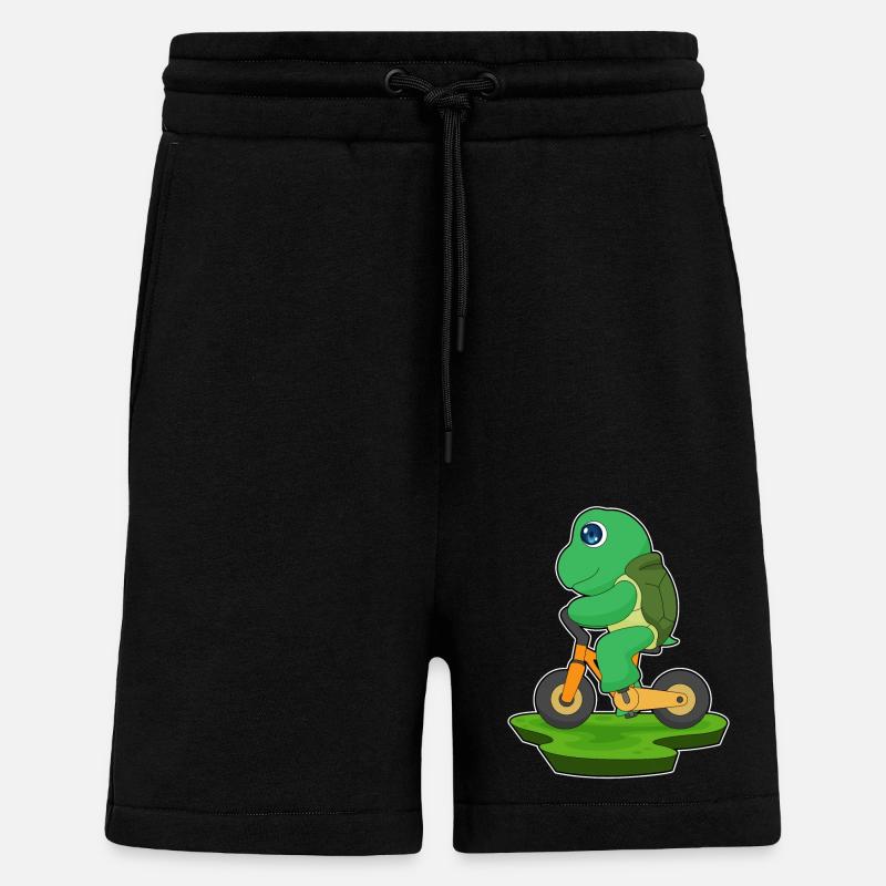 Turtle Bicycle - Shorts - made by SPREAD - SOLID BLACK