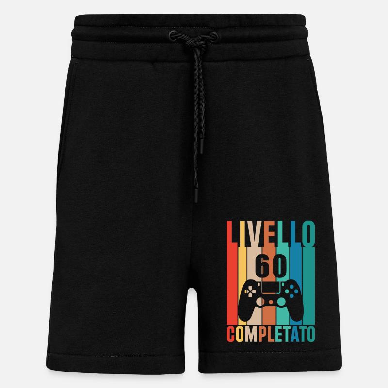 Niveau 60 - Short bio décontracté fabriqué en UE - SOLID BLACK