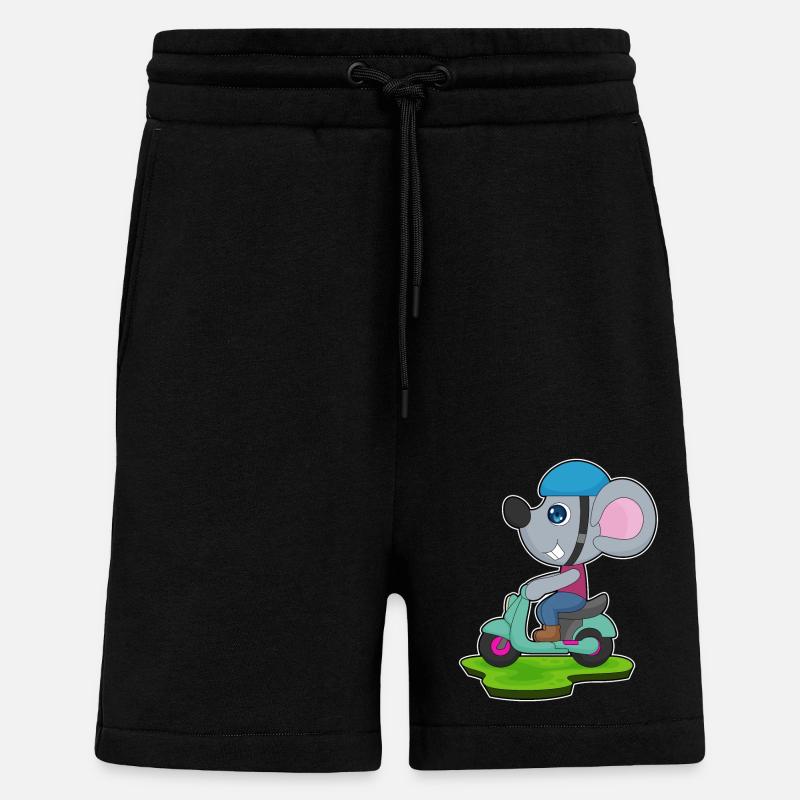 Mouse Motorcycle - Shorts - made by SPREAD - SOLID BLACK