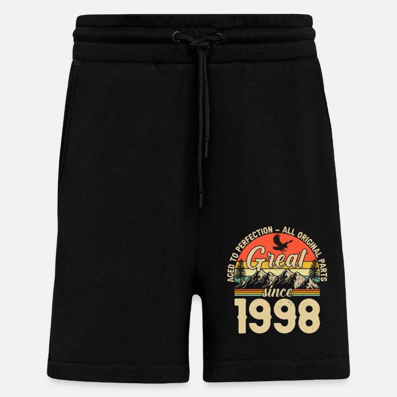 1998 Limited Edition - Short bio décontracté fabriqué en UE - SOLID BLACK