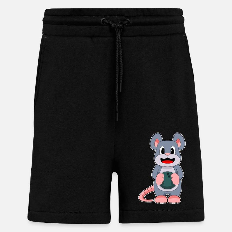 Mouse Bowling Bowling Ball - Shorts - made by SPREAD - SOLID BLACK