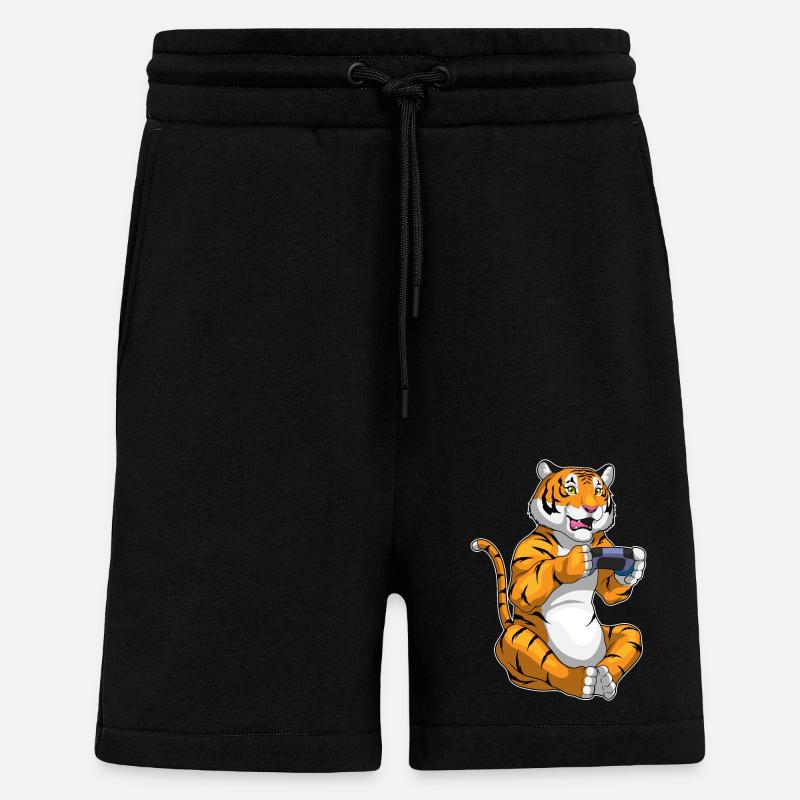 Tiger Gamer Controller - Shorts - made by SPREAD - SOLID BLACK