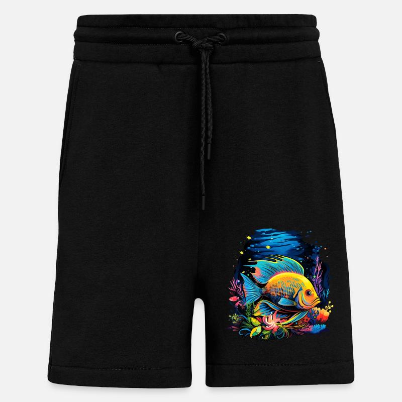 Angelfish - Short bio décontracté fabriqué en UE - SOLID BLACK