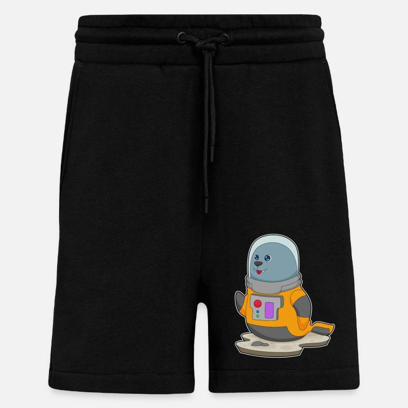 Seal Astronaut Space - Short bio décontracté fabriqué en UE - SOLID BLACK