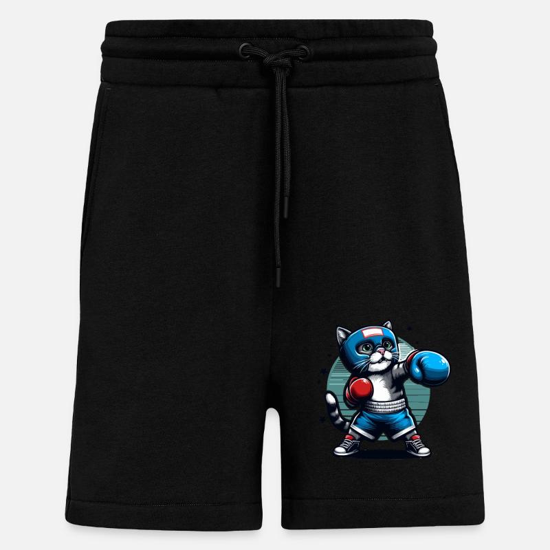 Chat de boxe - Short bio décontracté fabriqué en UE - SOLID BLACK