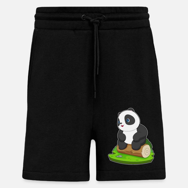 Panda Tree Trunk - Shorts - made by SPREAD - SOLID BLACK