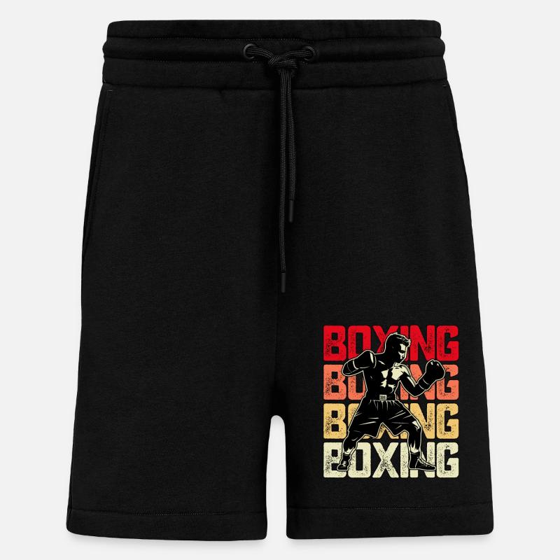Boxe - Short bio décontracté fabriqué en UE - SOLID BLACK