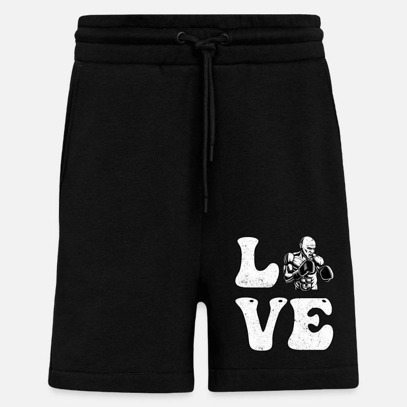 L’amour de la boxe - Short bio décontracté fabriqué en UE - SOLID BLACK