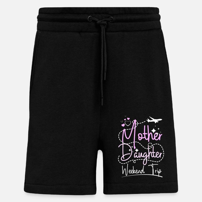 Voyage d’un week-end mère-fille - Short bio décontracté fabriqué en UE - SOLID BLACK