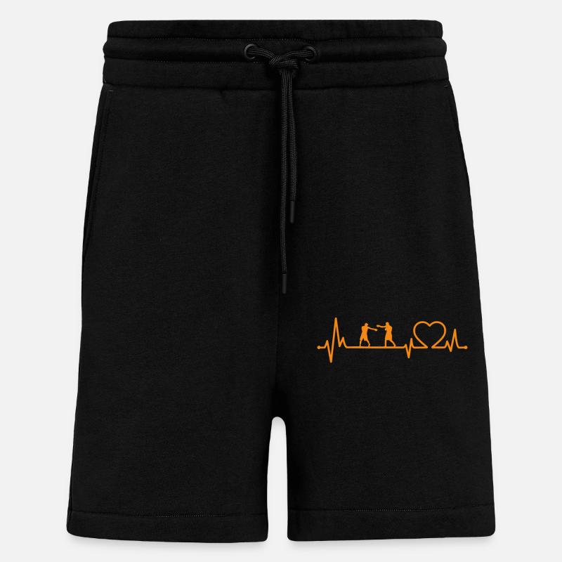 Boxing Heartbeat - Shorts - made by SPREAD - SOLID BLACK