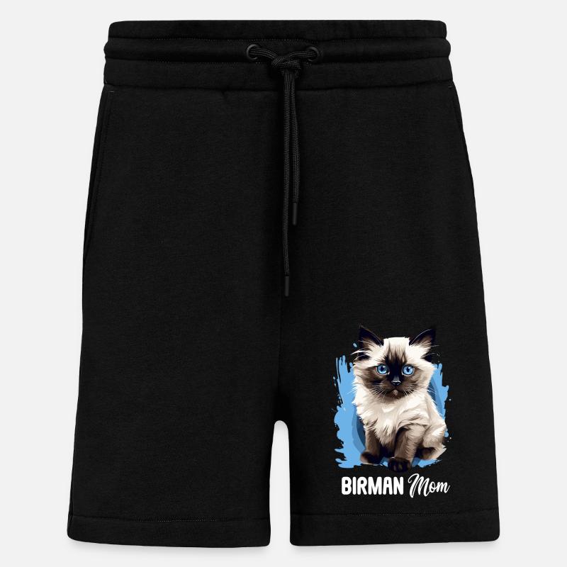 Birman Cat Birma Katze - Shorts - made by SPREAD - SOLID BLACK