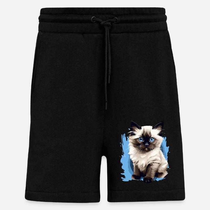 Birman Cat Birma Katze - Shorts - made by SPREAD - SOLID BLACK