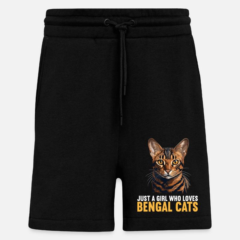 Chat du Bengale Bengalkatze - Short bio décontracté fabriqué en UE - SOLID BLACK