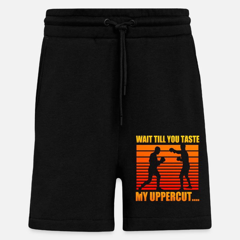 Attends de goûter mon uppercut - Short bio décontracté fabriqué en UE - SOLID BLACK