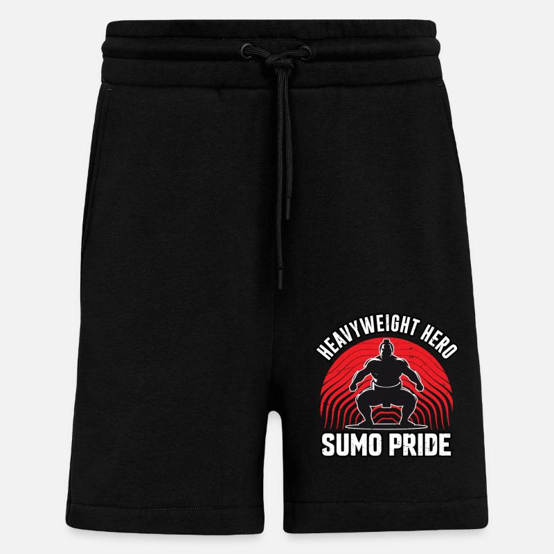 Héros poids lourd Sumo Pride - Short bio décontracté fabriqué en UE - SOLID BLACK