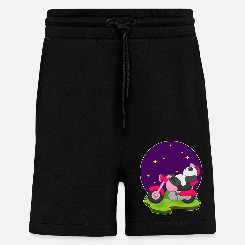 Moto Panda - Short bio décontracté fabriqué en UE - SOLID BLACK