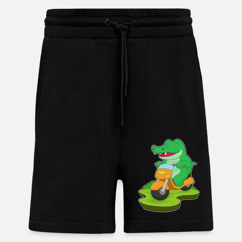 Crocodile Motorcycle - Shorts - made by SPREAD - SOLID BLACK