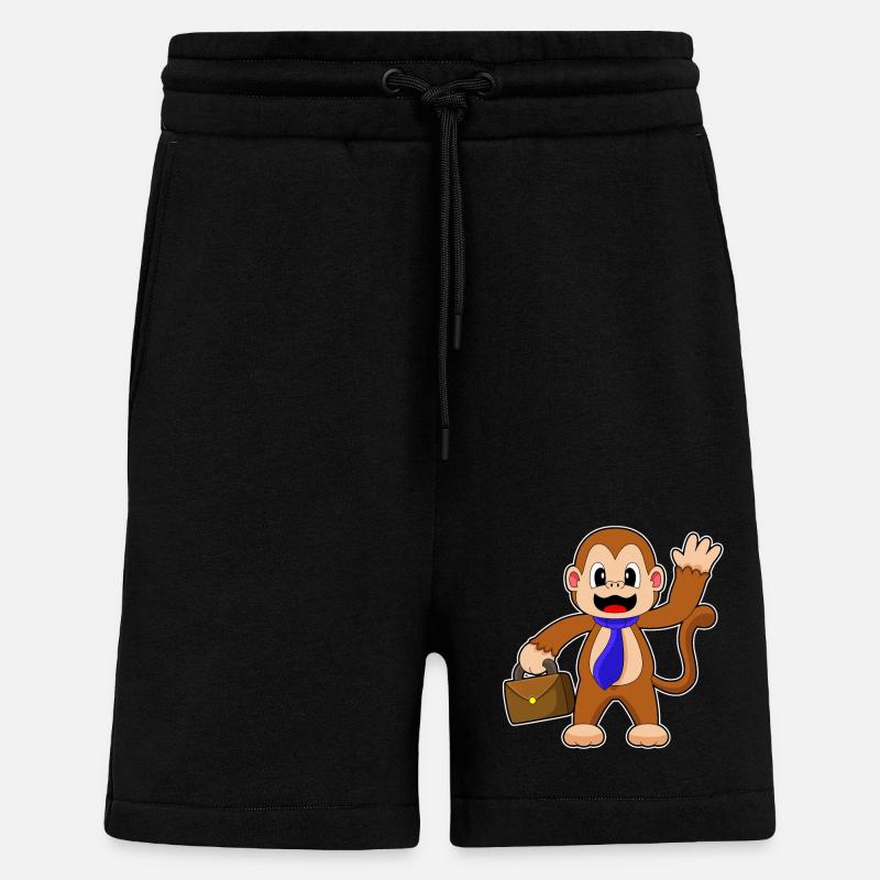 Porte-documents Monkey Entrepreneur - Short bio décontracté fabriqué en UE - SOLID BLACK