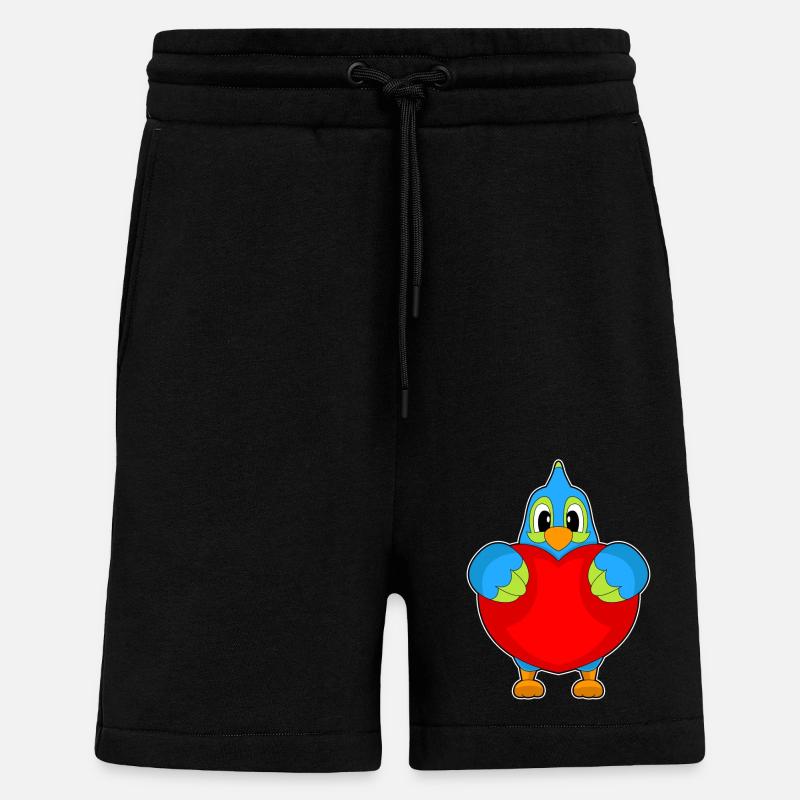Cœur de perroquet - Short bio décontracté fabriqué en UE - SOLID BLACK