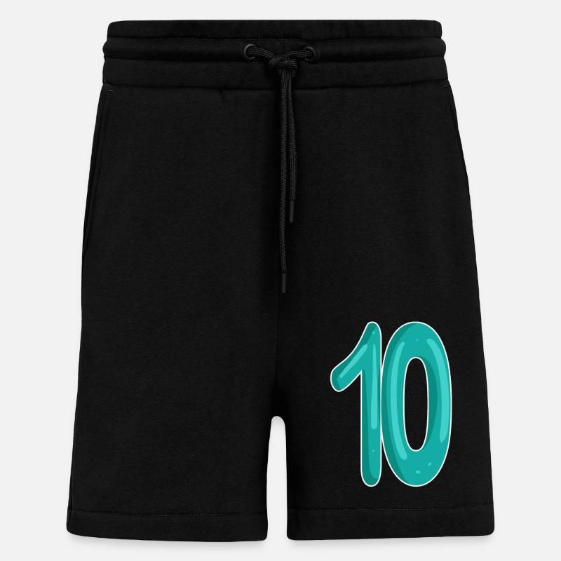 Ten 10 Number Number - Shorts - made by SPREAD - SOLID BLACK