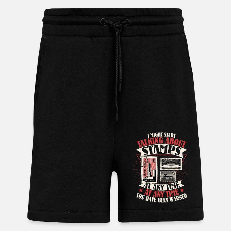Attention : Stamp Talk entrant - Short bio décontracté fabriqué en UE - SOLID BLACK