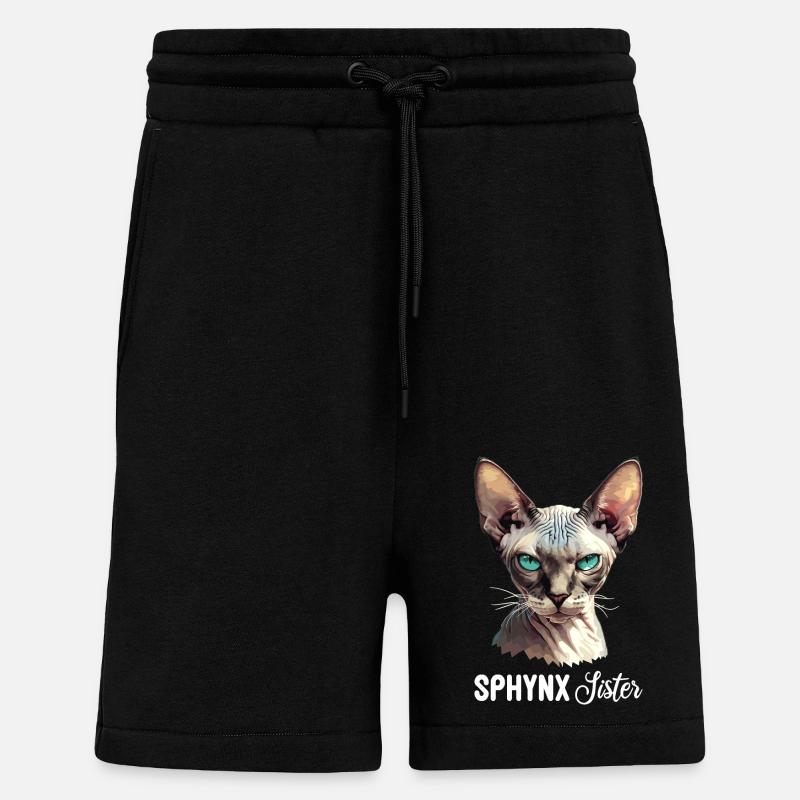 Sphynx Kitten Sphynx Cat - Shorts - made by SPREAD - SOLID BLACK