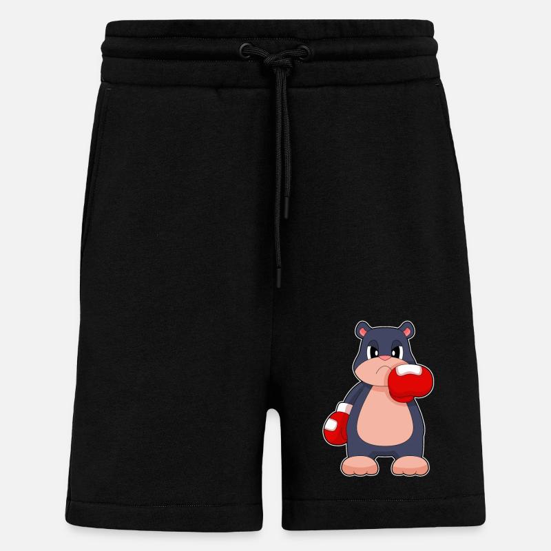 Maulwurf Boxer Boxhandschuhe Boxen - Shorts - made by SPREAD - SOLID BLACK