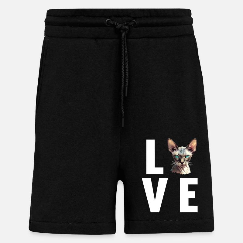 Sphynx Kitten Sphynx Cat - Shorts - made by SPREAD - SOLID BLACK