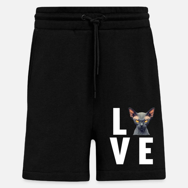 Sphynx Kätzchen Sphynx Katze - Shorts - made by SPREAD - SOLID BLACK