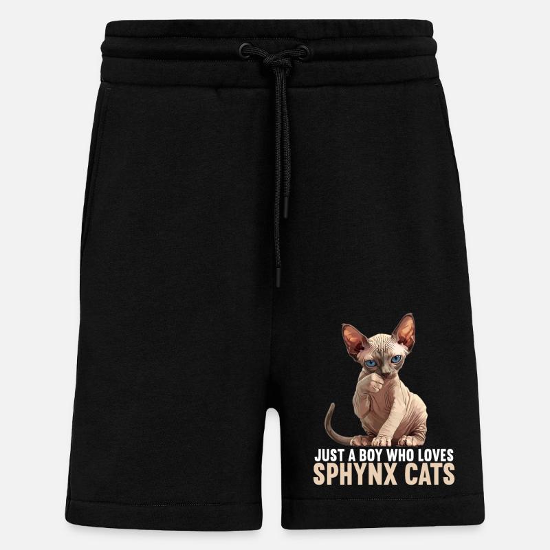 Sphynx Kätzchen Sphynx Katze - Shorts - made by SPREAD - SOLID BLACK