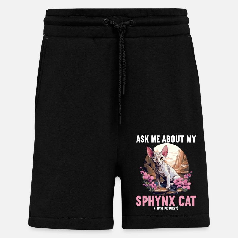 Sphynx Kätzchen Sphynx Katze - Shorts - made by SPREAD - SOLID BLACK