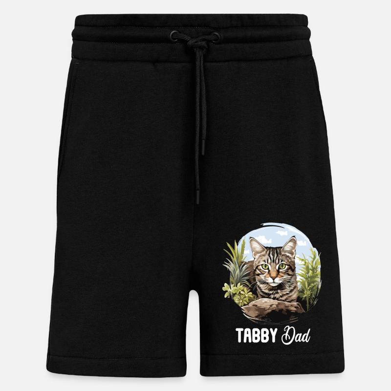 Chaton tigré chat tigré - Short bio décontracté fabriqué en UE - SOLID BLACK
