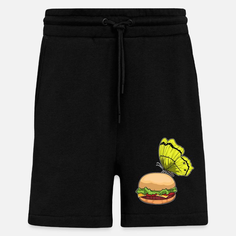 Burger papillon - Short bio décontracté fabriqué en UE - SOLID BLACK