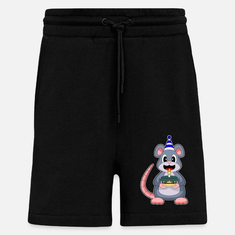 Mouse Birthday Candle Cake - Shorts - made by SPREAD - SOLID BLACK
