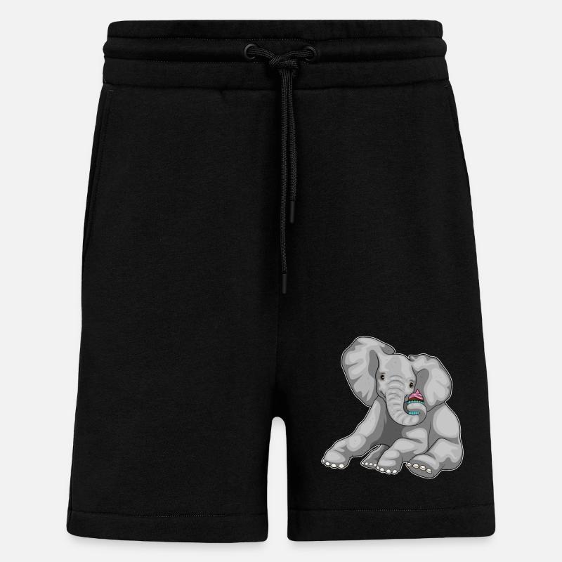 Elephant Cupcake - Shorts - made by SPREAD - SOLID BLACK