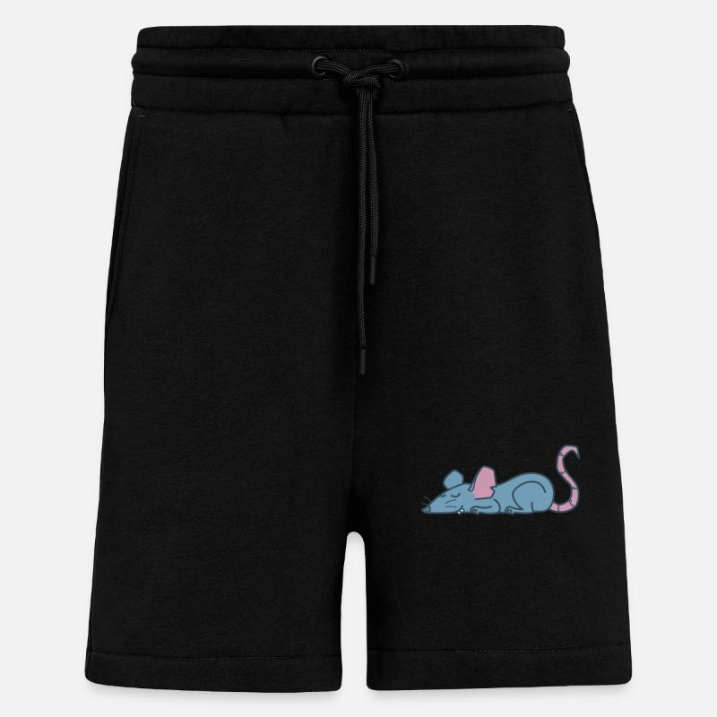 Rat sleeping nature rodent - Shorts - made by SPREAD - SOLID BLACK