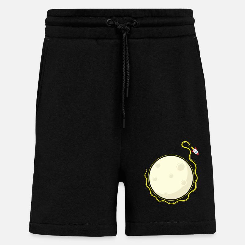 Rocket orbits the moon - Shorts - made by SPREAD - SOLID BLACK