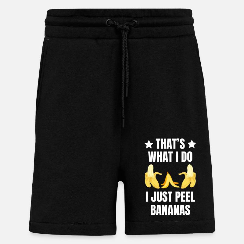 C’EST CE QUE JE FAIS, JUSTE ÉPLUCHER DES BANANES - Short bio décontracté fabriqué en UE - SOLID BLACK