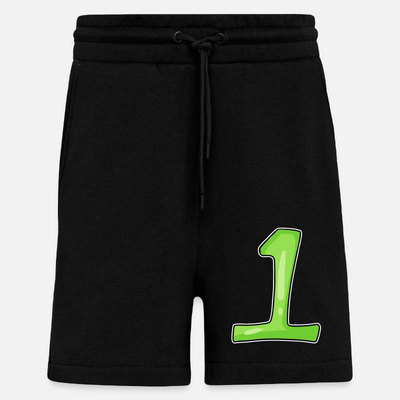 Numéro 1 Vert - Short bio décontracté fabriqué en UE - SOLID BLACK