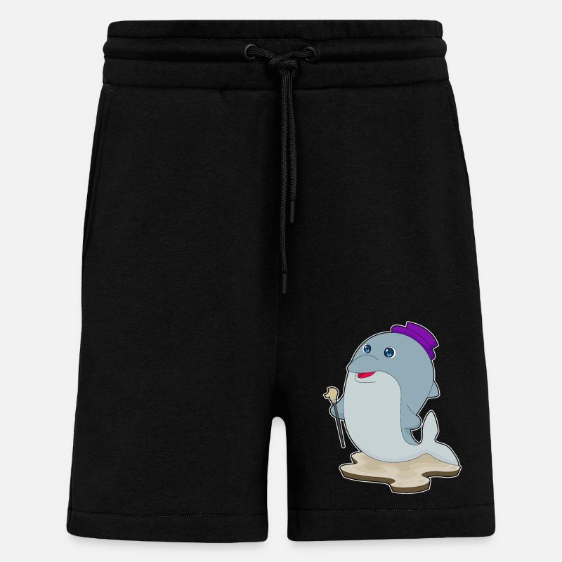 Dolphin Pensioner Walking Stick - Shorts - made by SPREAD - SOLID BLACK