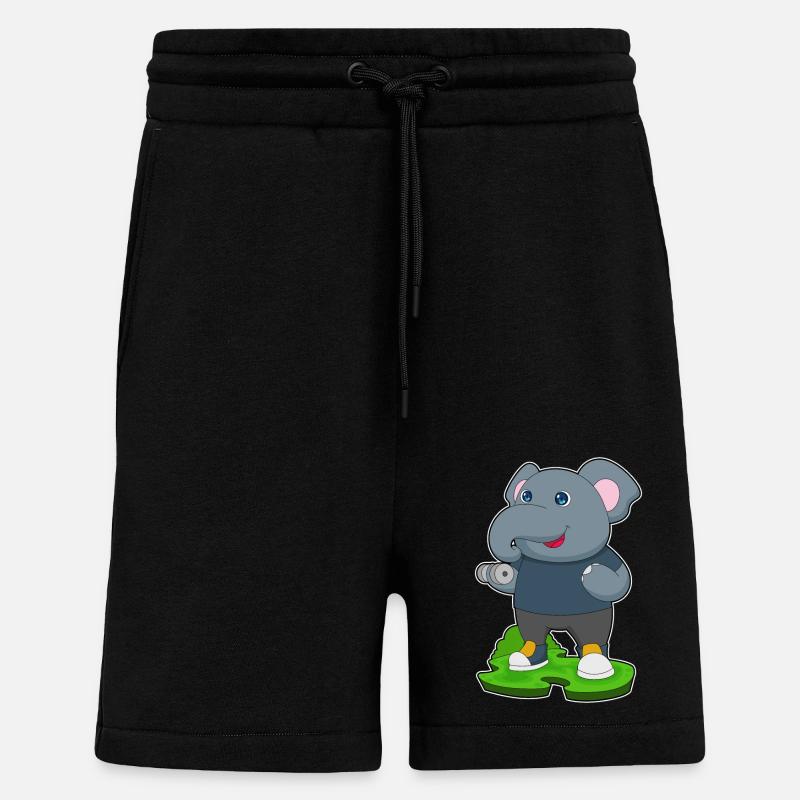 Haltère de musculation éléphant - Short bio décontracté fabriqué en UE - SOLID BLACK