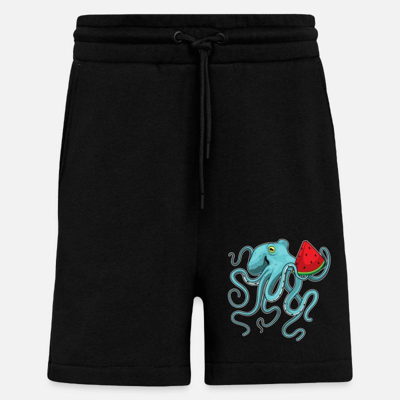 Octopus Watermelon - Shorts - made by SPREAD - SOLID BLACK