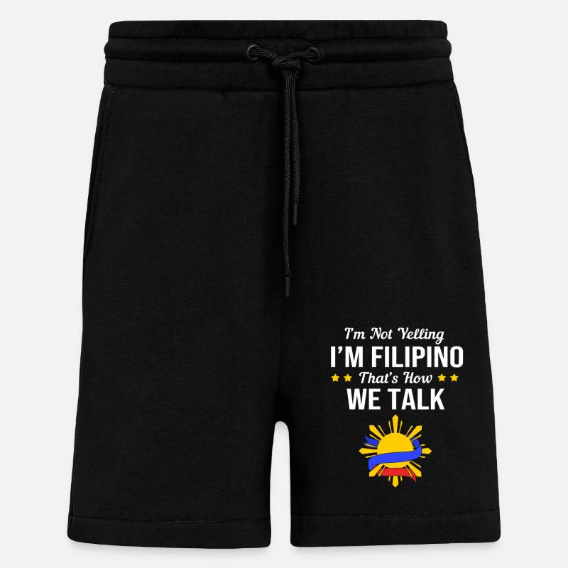 Filipino Philippines - Short bio décontracté fabriqué en UE - SOLID BLACK