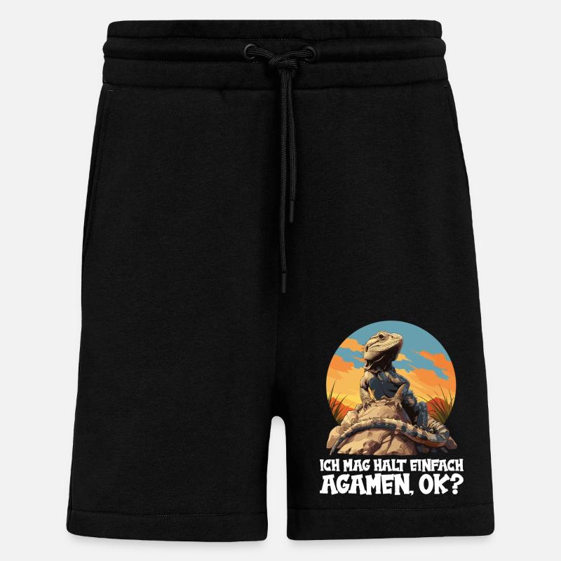 Agamen Agame - Short bio décontracté fabriqué en UE - SOLID BLACK