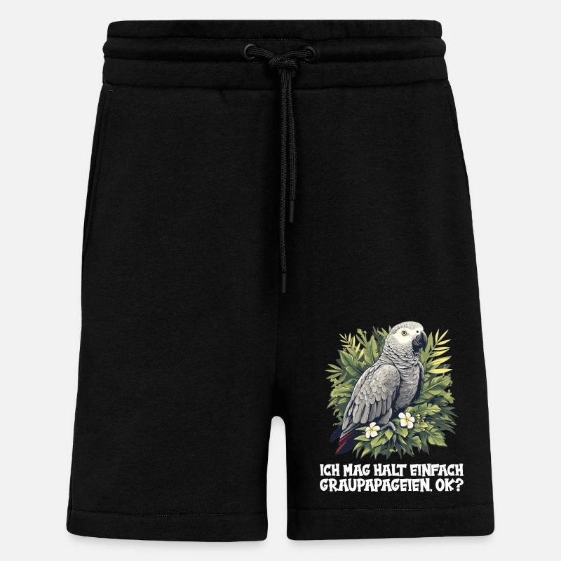 Graupapageien Graupapagei - Shorts - made by SPREAD - SOLID BLACK