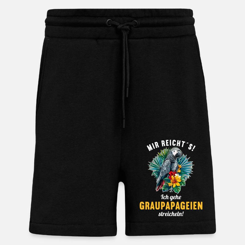 Graupapageien Graupapagei - Shorts - made by SPREAD - SOLID BLACK