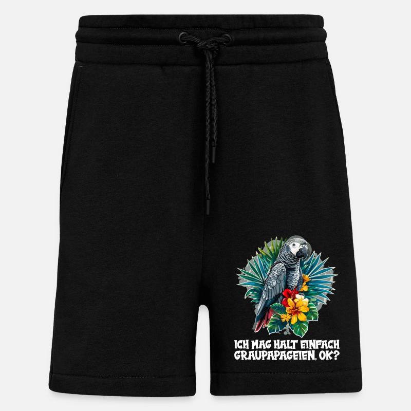 Graupapageien Graupapagei - Shorts - made by SPREAD - SOLID BLACK